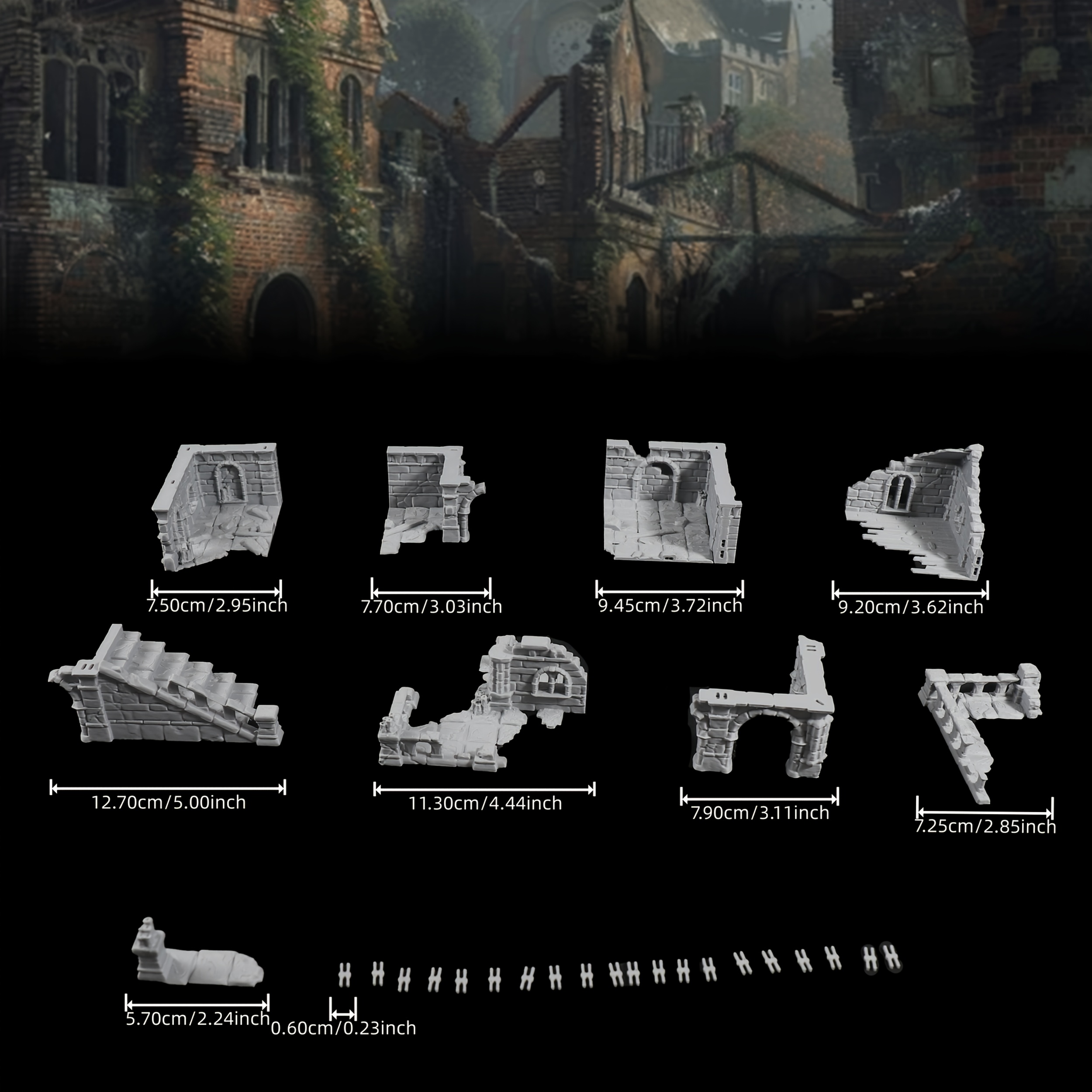 Ruined Noble House and Tower Terrain
